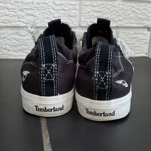 Timberland Newport Bay Black White Classic Canvas Trainers Sneakers Size US 6.5 - Picture 5 of 11